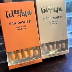2 sets of Red Aspen Nail Dash: Short Round Pinks/Coral